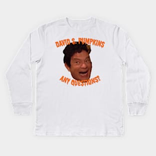 David S. Pumpkins - Any Questions? Kids Long Sleeve T-Shirt